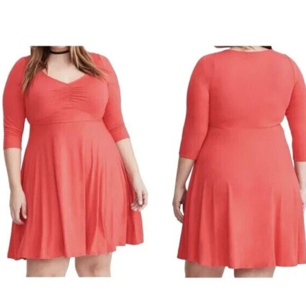 NWT Torrid Sweetheart Jersey Skater Dress Red Mini Stretch Summer Plus Size 4X 4 - Picture 9 of 9